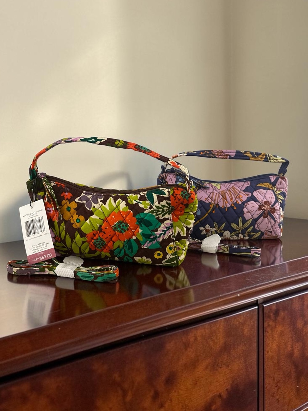 Vera Bradley Mini Slouchy Crossbody Pruse - Quilted - pick 1